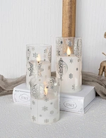 led candle with glass