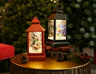LED xmas snowing lantern