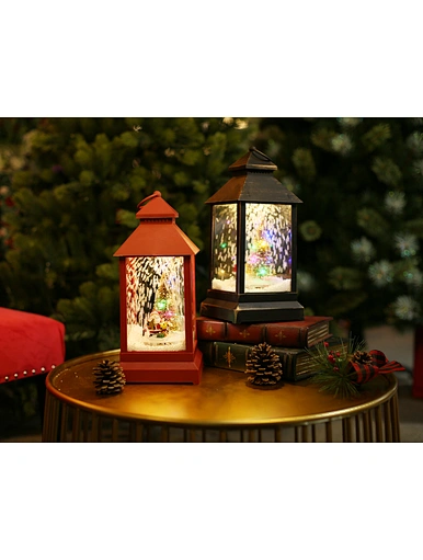 LED xmas snowing lantern