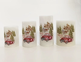 LED wax candle light with decal