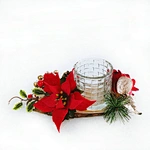 Glass candle holder with decoration
