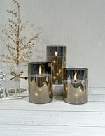 LED glass candle with light chain inside