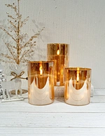 LED glass candle with light chain inside