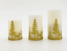 LED wax candle light with decal