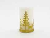 LED wax candle light with decal