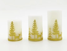 LED wax candle light with decal
