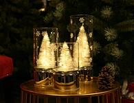 LED glass tube with xmas tree deco