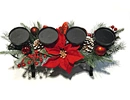 Metal candle holder with Xmas wreath