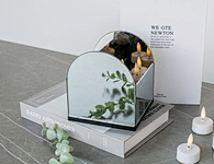 glass mirror candle holder