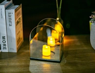 glass mirror candle holder