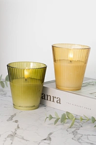 natural wax glass candle