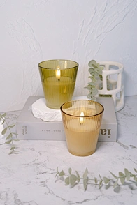 natural wax glass candle