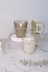 natural wax glass candle