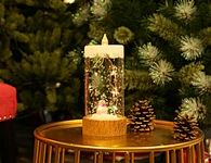 LED glass with resin deco