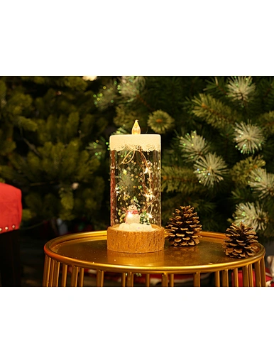 LED glass with resin deco