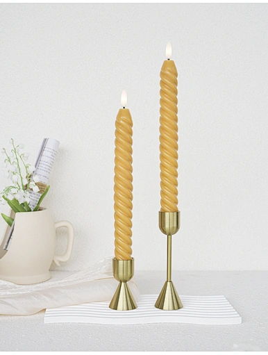 led taper candle white