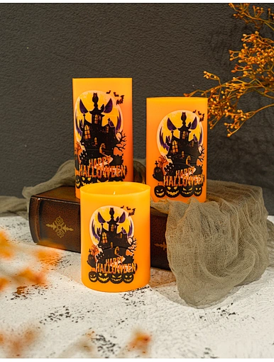 LED wax candle with decal