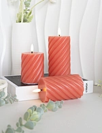 3Pcs Spiral Column Flameless Candles