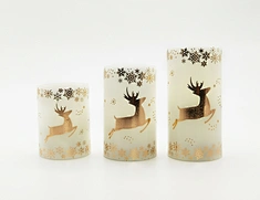 LED wax candle light with decal