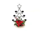 Metal candle holder with Xmas wreath