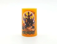 LED wax candle light with decal