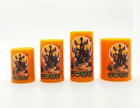 LED wax candle light with decal