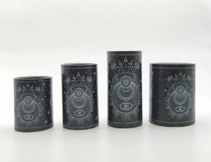 LED wax candle light with decal