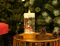 LED glass with resin deco