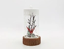 LED glass with resin deco