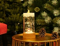 LED glass with resin deco