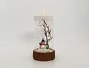 LED glass with resin deco