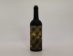 Glass bottle with string light