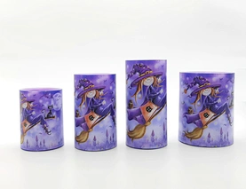 LED wax candle light with decal