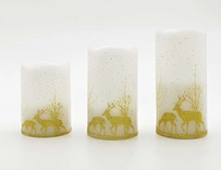 LED wax candle light with decal