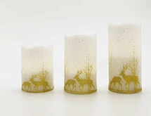 LED wax candle light with decal