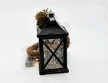 LED glass lantern with hemp rope