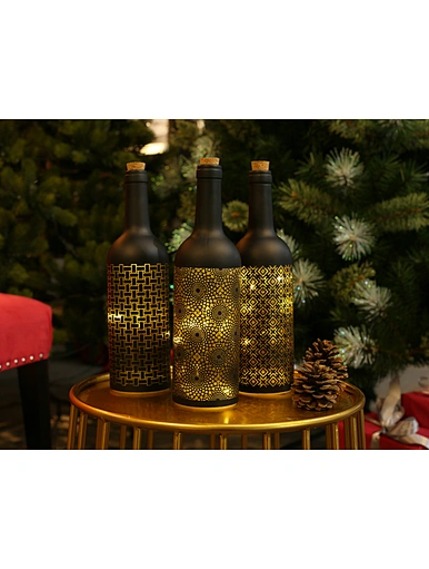 Glass bottle with string light