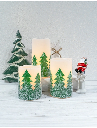 LED wax candle with decal