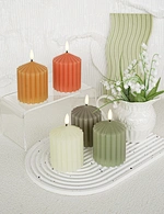 4Pcs Church Vertical Stripe Flameless Candles