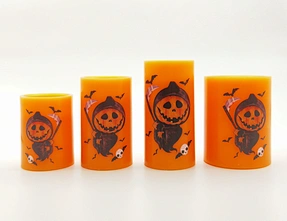 LED wax candle light with decal