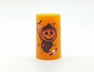 LED wax candle light with decal