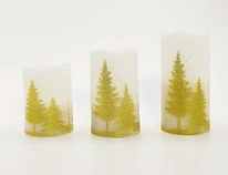 LED wax candle light with decal