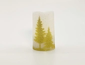 LED wax candle light with decal