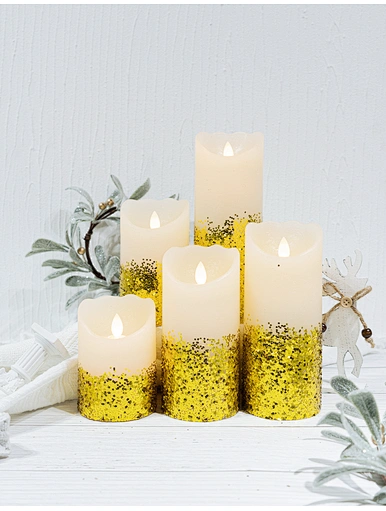 LED holiday swing wax candle