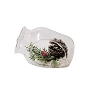 LED glass bottle with xmas deco with light chain