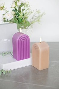 LED shaped wax candle