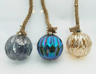 Led hanging glass decoration