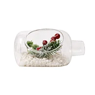 LED glass bottle with xmas deco with light chain