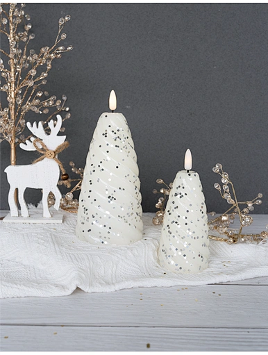 LED holiday 3D flame wax candle