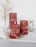 LED holiday 3D flame wax candle